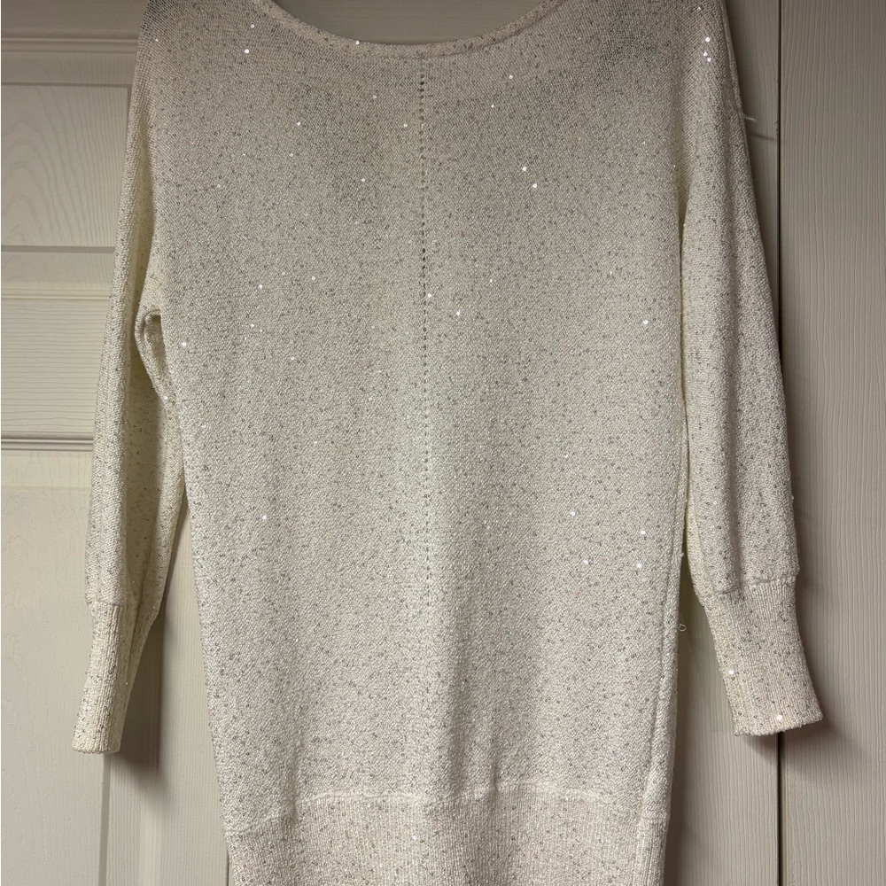 Elegant WHBM Sparkle White Sweater